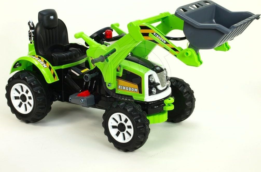 Elektrický traktor Kingdom s výkopovou lžící - zelený - obrázek 4