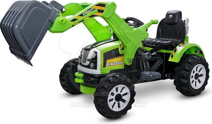 Elektrický traktor Kingdom s výkopovou lžící - zelený - obrázek 8