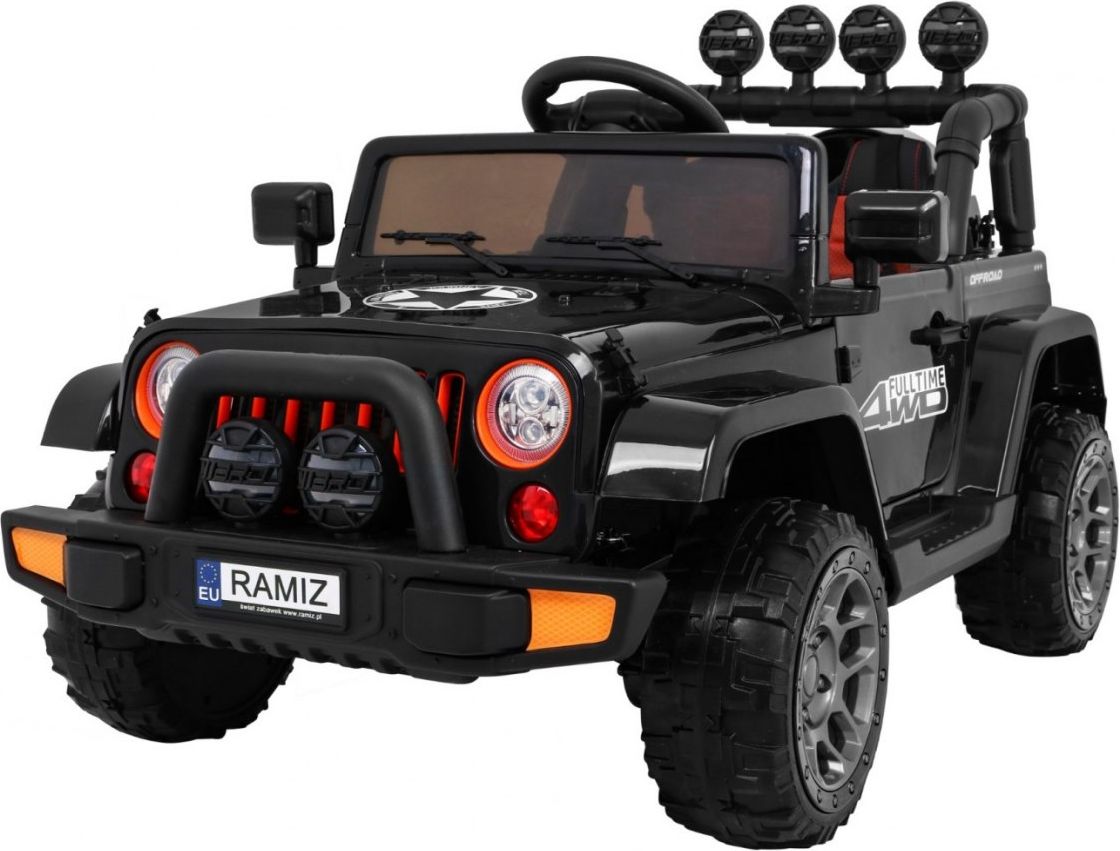 Elektrické auto JEEP Full Time 4WD - černé - obrázek 1