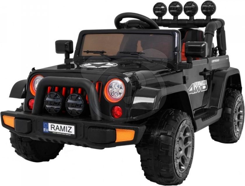 Elektrické auto JEEP Full Time 4WD - černé - obrázek 5