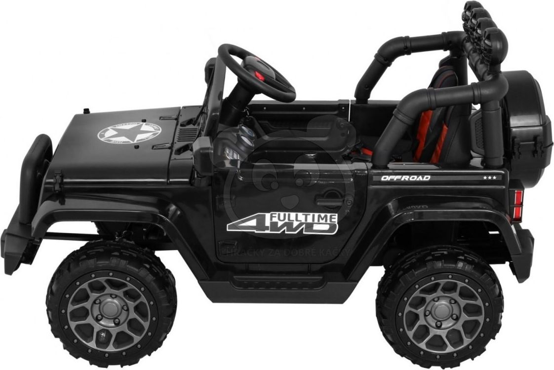 Elektrické auto JEEP Full Time 4WD - černé - obrázek 6