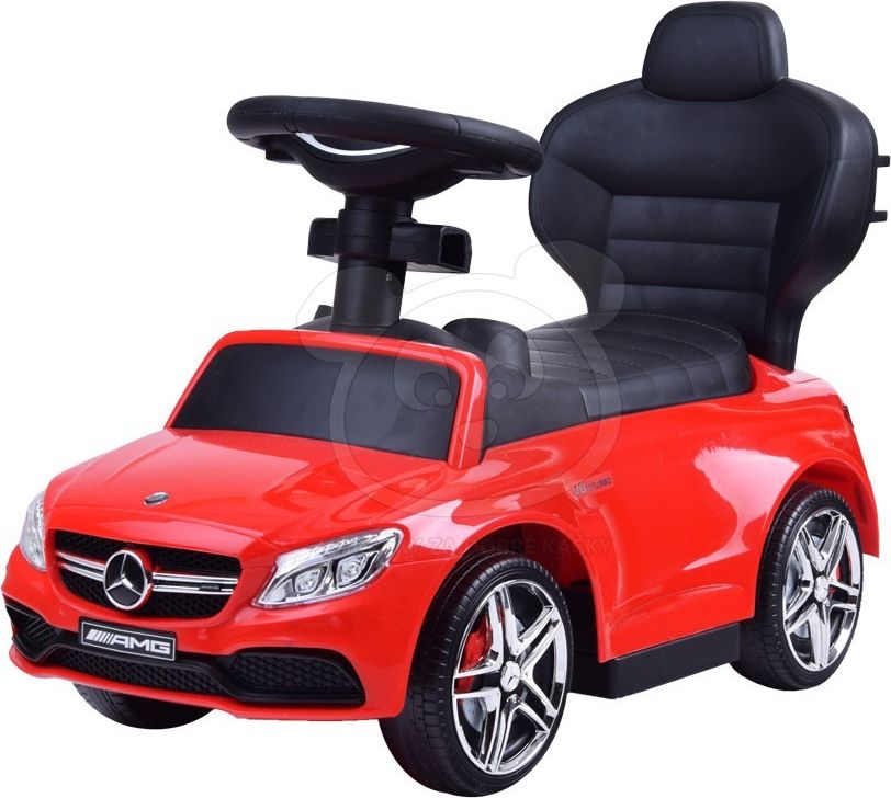 Odrážedlo Mercedes-Benz s vodící tyčí - červené - obrázek 6