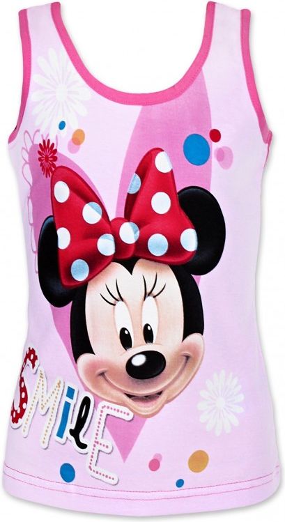 Setino - Dívčí bavlněné tílko Minnie Mouse - růžové - vel. 116 - obrázek 1