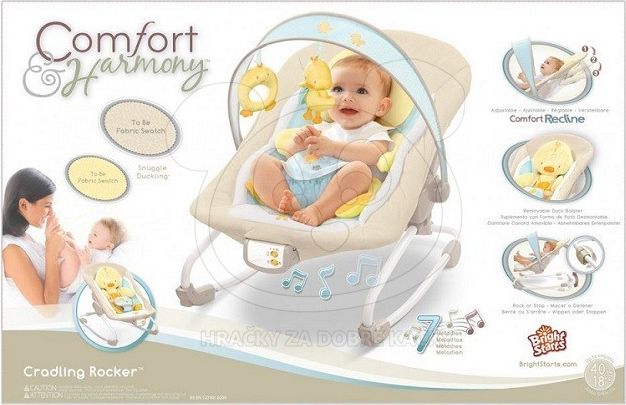 Bright Starts Lehátko vibrační Snuggle Duckling (do 18 kg) - obrázek 1