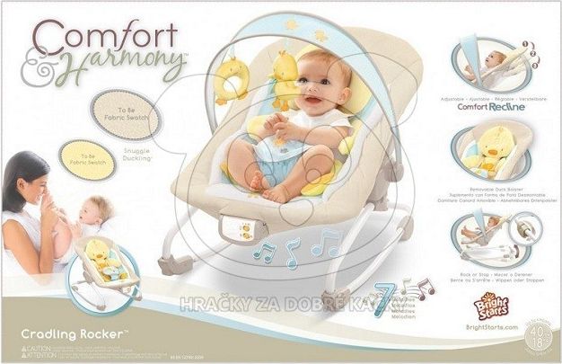 Bright Starts Lehátko vibrační Snuggle Duckling (do 18 kg) - obrázek 2