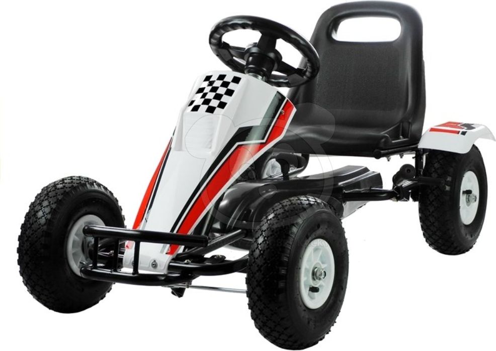 Šlapací motokára Gokart Race - bílá - obrázek 3