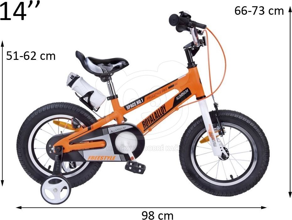 RoyalBaby Dětské kolo 14" Space - oranžové - obrázek 5