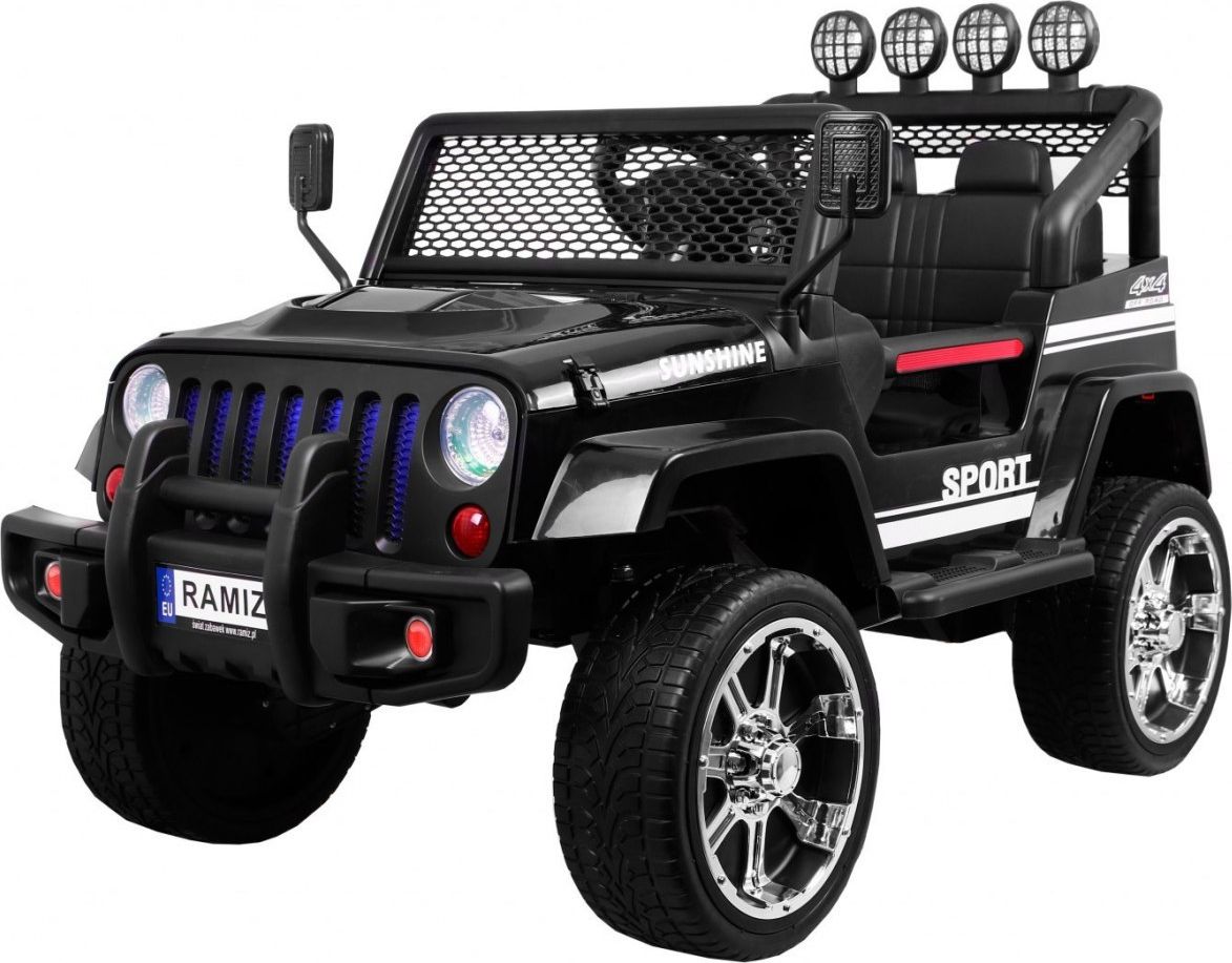 Ramiz Jeep Raptor 4x4, kožená sedačka, 2 místné - černé - obrázek 1