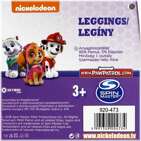 Setino - Dívčí bavlněné legíny Tlapková patrola (Paw Patrol) - sv. růžové - vel. 98 - obrázek 2