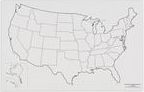 Mapa USA – hranice států - obrázek 1