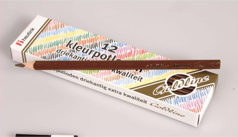 Pastelky trojhranné Goldline 3,7 mm, 12 ks, hnědé - obrázek 1