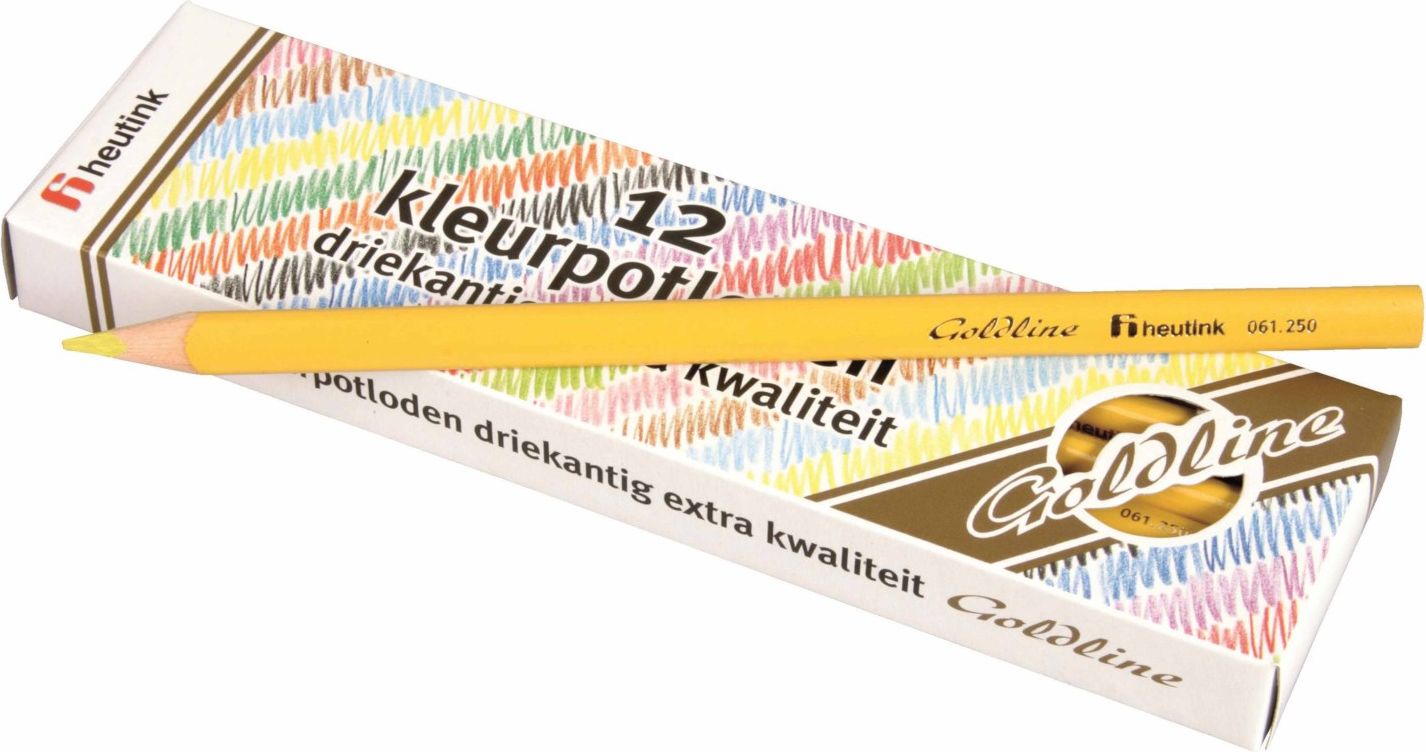 Pastelky trojhranné Goldline 3,7 mm, 12 ks, světle žluté