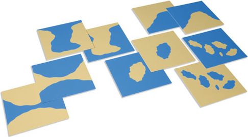 Karty s různými tvary pevniny a vodních ploch - obrázek 1