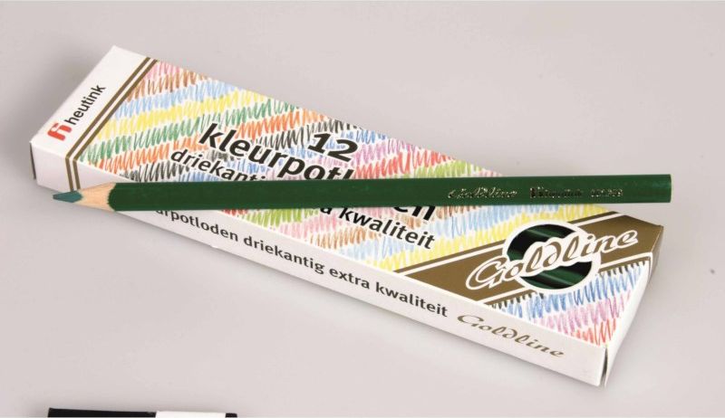 Pastelky trojhranné Goldline 3,7 mm, 12 ks, tmavě zelené - obrázek 1