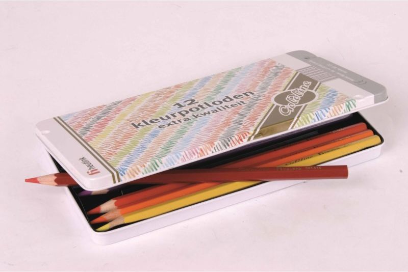 Pastelky šestihranné Goldline 3,7 mm, 12 barev v plechové krabičce - obrázek 1