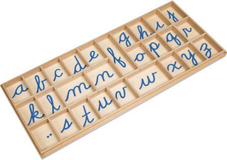 Střední pohyblivá abeceda, psací modrá písmena - obrázek 1