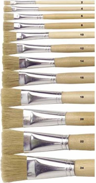 Lyons paint brush flat no. 22 long varnished handle, box 12 brushes - obrázek 1