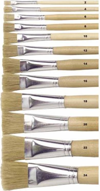 Lyons paint brush flat no. 18 long varnished handle, box 12 brushes - obrázek 1