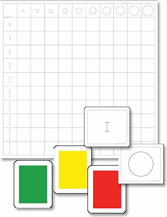 Tabulka s kartami pro Sadu barevných válečků bez úchytů - obrázek 1