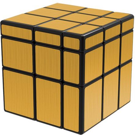 QiYi Brushed Golden Mirror Blocks 3x3x3 Magic Cube Black - obrázek 1