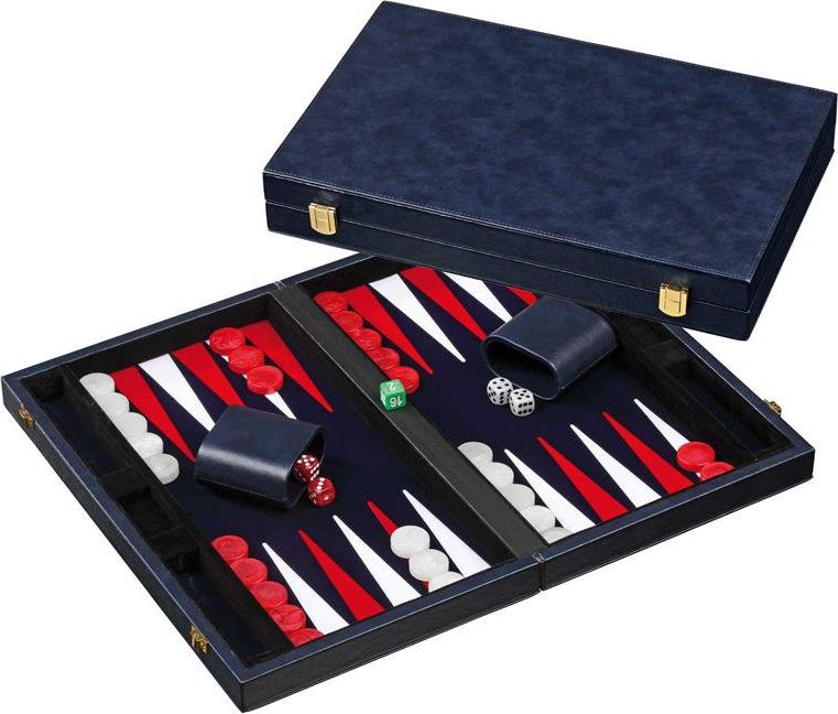 Backgammon blue, medium,synth. leather - obrázek 1