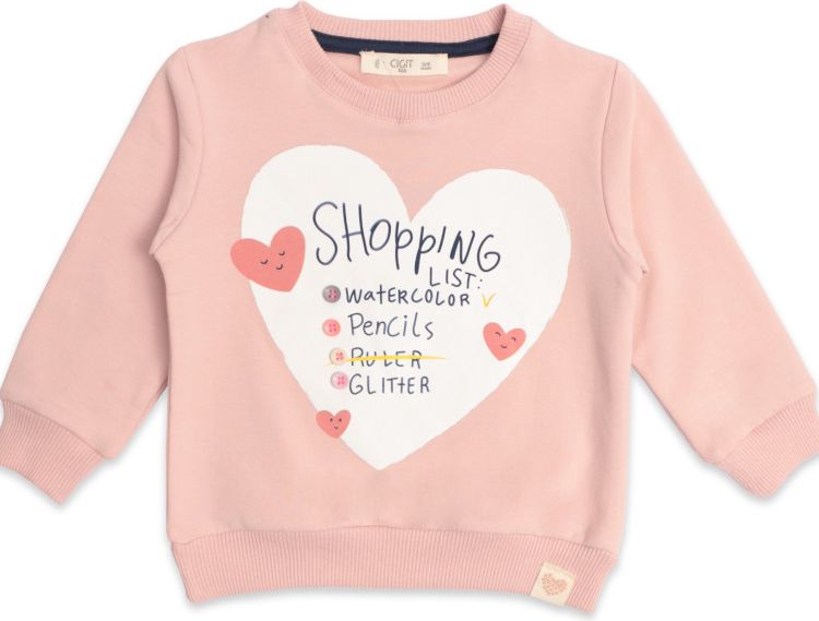 Dívčí mikina z přírodní bavlny Shopping list Cigit Kids 98 - obrázek 1
