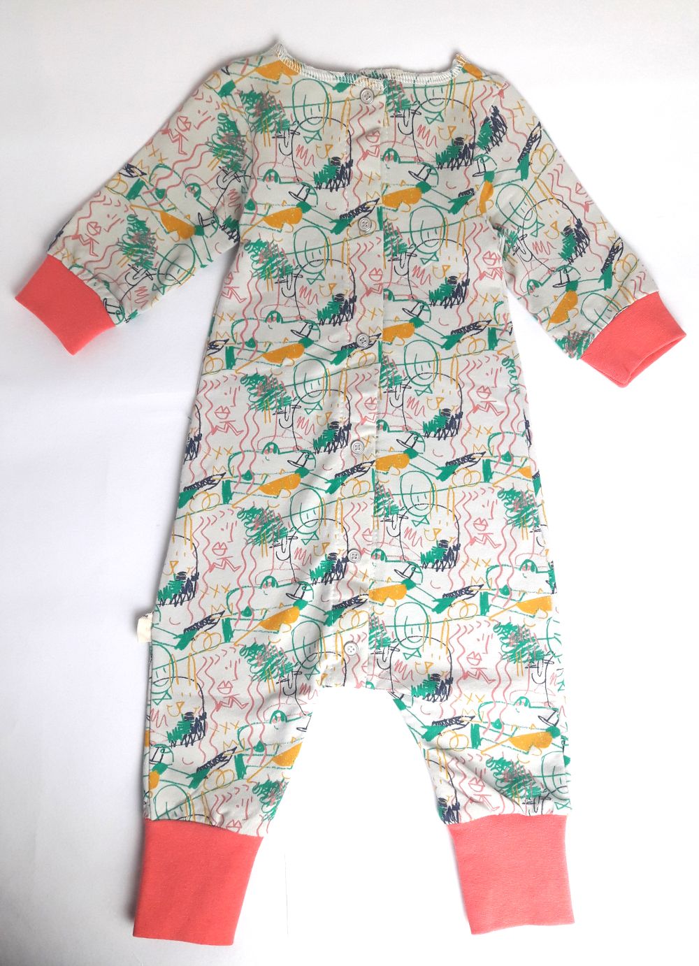 Dětský baggy overal z přírodní bavlny Cigit Kids 80 - obrázek 7