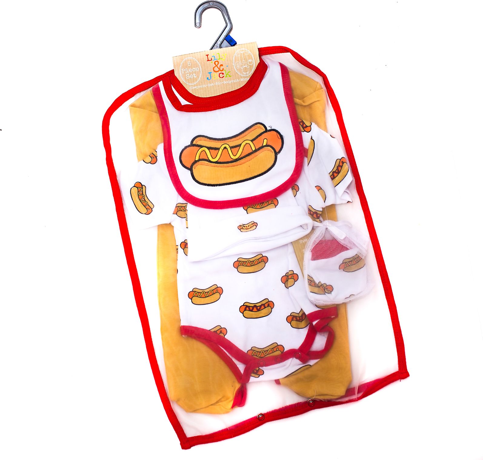 Lili & Jack Kojenecký komplet HOT DOG, pětidílný Velikost: 68 - obrázek 4