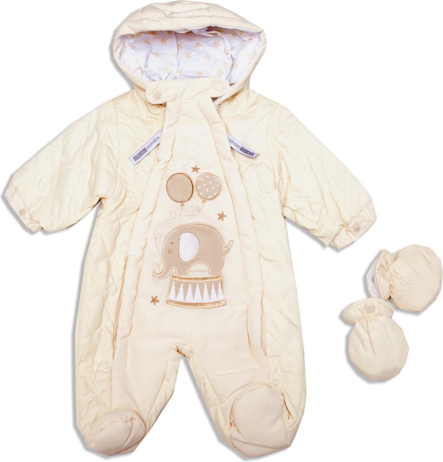 Nursery Time Kojenecká kombinéza zimní slon zlatá Velikost: 68 - obrázek 1