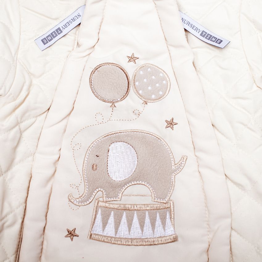 Nursery Time Kojenecká kombinéza zimní slon zlatá Velikost: 68 - obrázek 2