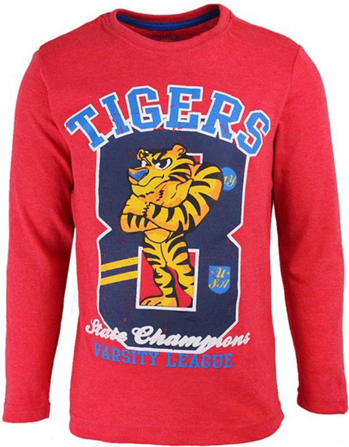 PRIMARK Červené tričko s tygrem, dlouhý rukáv Velikost: 128 - obrázek 1