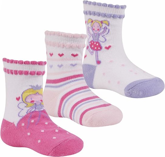 Cotton Rich Kojenecké ponožky dívčí Víla, 3 páry velikost ponožek: 18-22 (12-18 měsíců) - obrázek 1