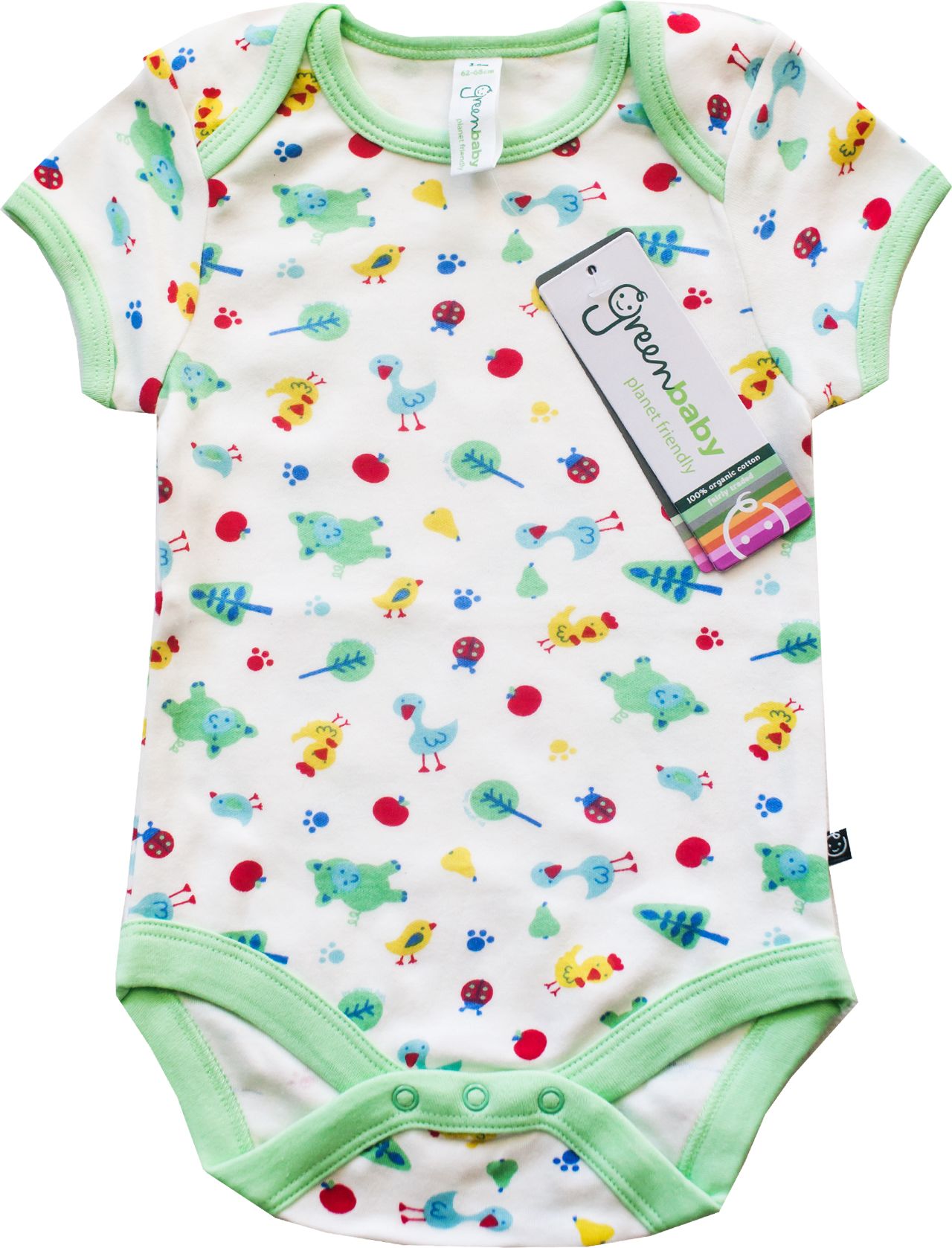 Green Baby Kojenecké body z organické biobavlny - 5 kusů Velikost: 72 - obrázek 4