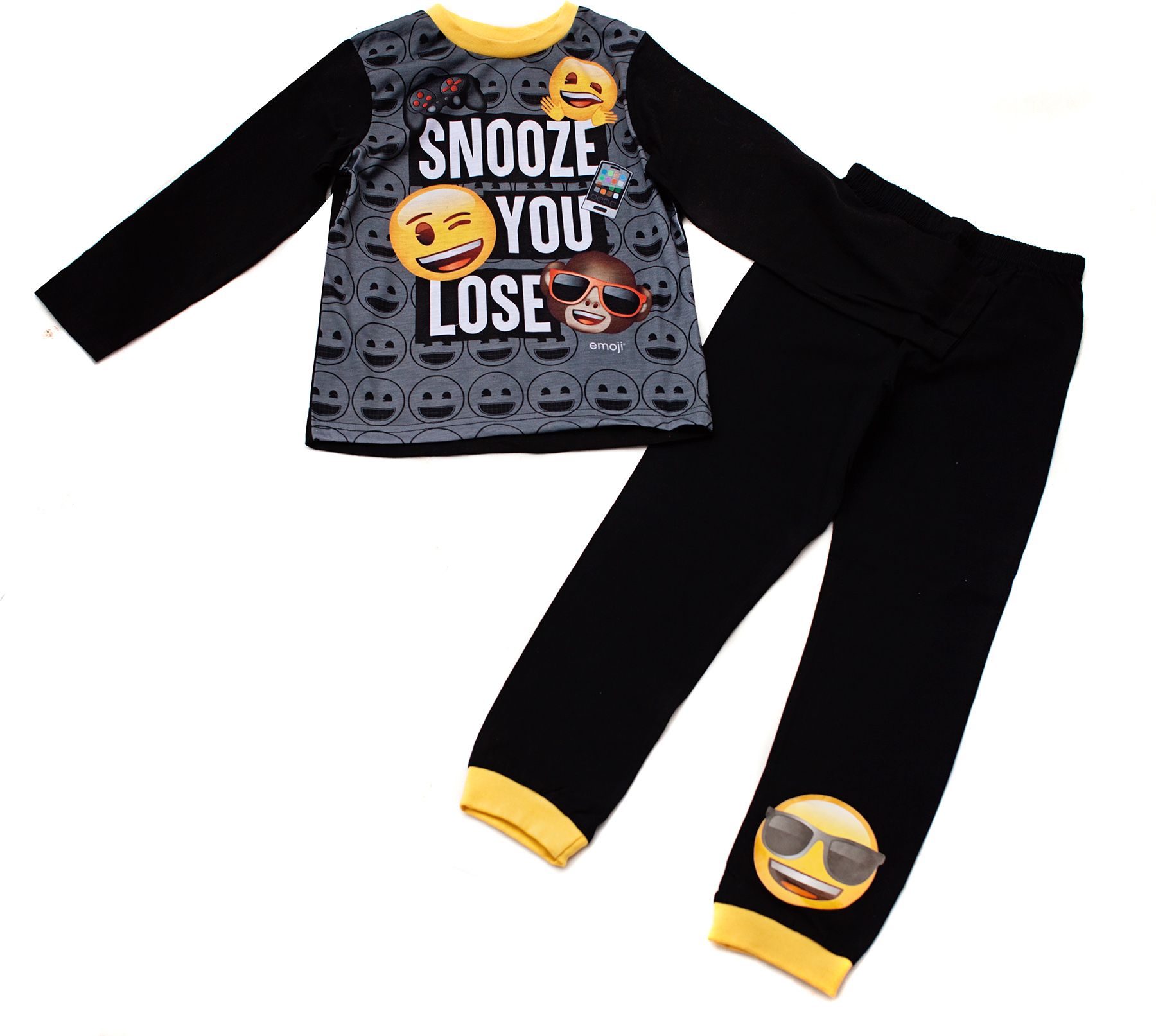 Dětské pyžamo emoji smajlík černé 6-13 let Velikost: 158 - obrázek 1