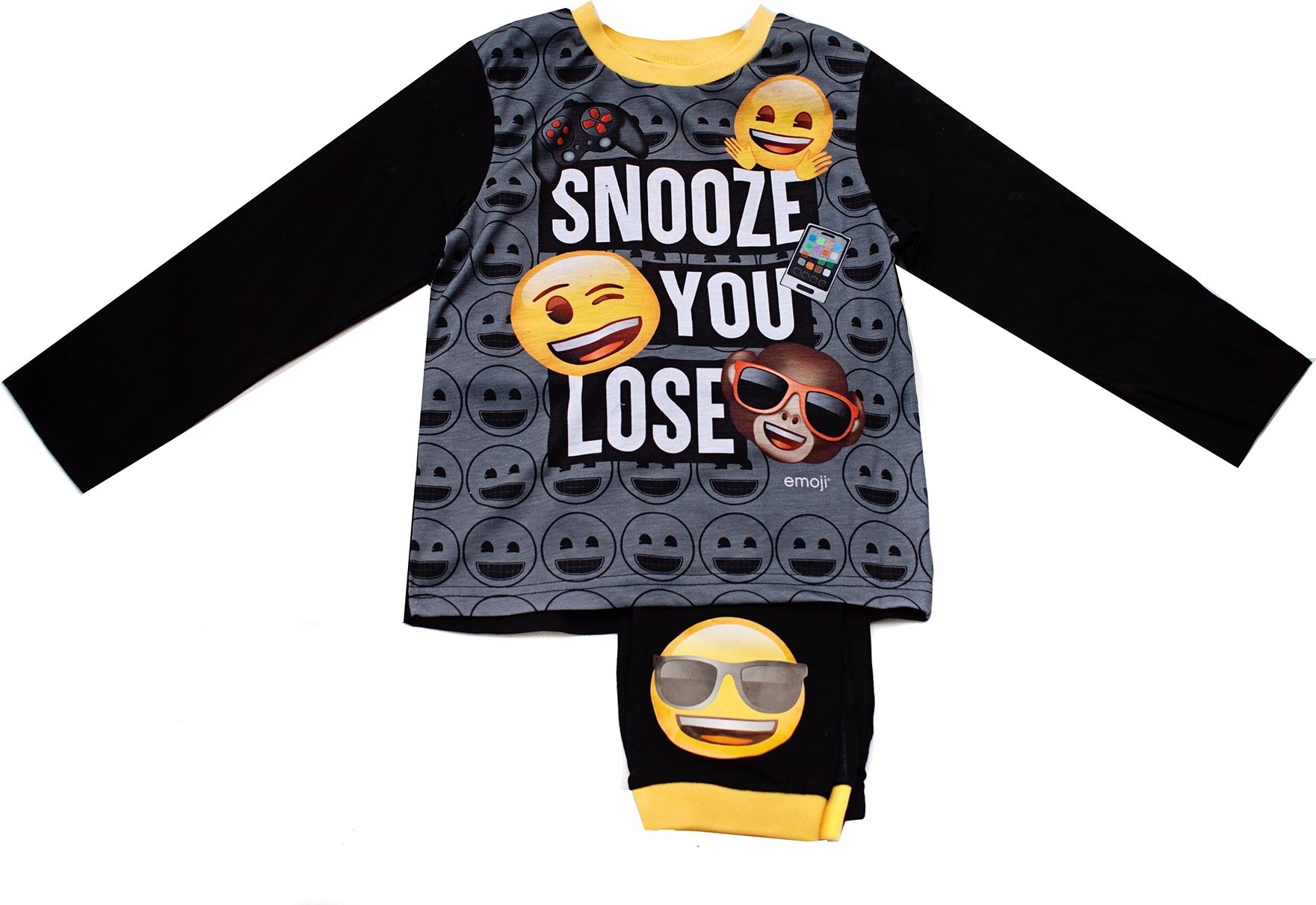 Dětské pyžamo emoji smajlík černé 6-13 let Velikost: 158 - obrázek 2