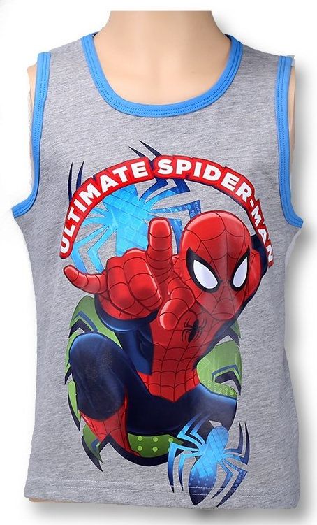 Setino - Chlapecké bavlněné tílko Spiderman - šedé - vel. 104 - obrázek 1