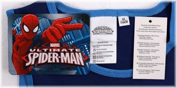 Setino - Chlapecké bavlněné tílko Spiderman - šedé - vel. 104 - obrázek 2
