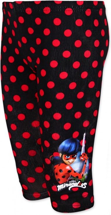 Setino - Tříčtvrteční bavlněné legíny Kouzelná beruška (Ladybug) - černé - vel. 104 - obrázek 1