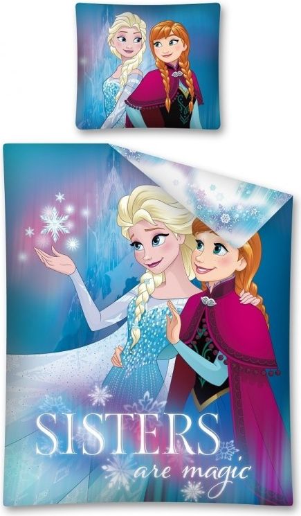 Setino - Dětské bavlněné povlečení Ledové království Sisters are Magic (Frozen), 140 x 200 cm + 70 x 90 cm - obrázek 1