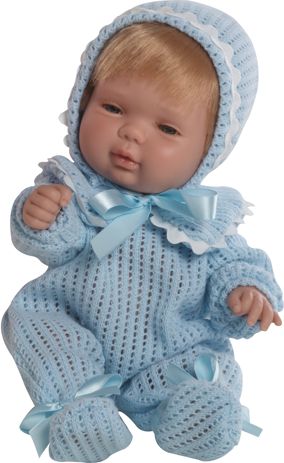 Realistické miminko chlapeček v  modrém pyžámku od firmy Berjuan ze Španělska - obrázek 1