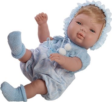 Realistické miminko Chlapeček v  modrém  oblečku od firmy Berjuan ze Španělska - obrázek 1