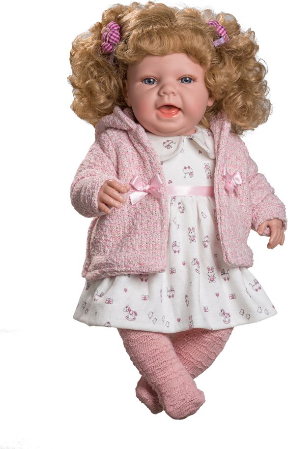 Realistická panenka Dobromila v růžovém svetříku  od firmy Berjuan ze Španělska - obrázek 1