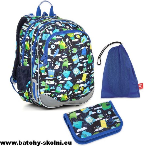 Školní batoh Topgal Příšerky 3 dílný ELLY 18002 Medium - obrázek 1