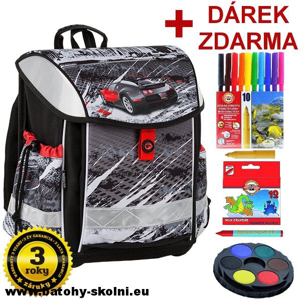 Školní aktovka Bagmaster Auto Lim 9 B - Doprava Zdarma - obrázek 1