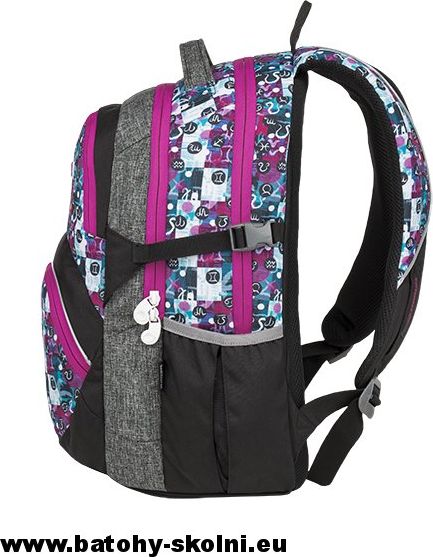Školní batoh Theory 9 A PINK-GRAY-GRAY Bagmaster - Doprava Zdarma - obrázek 3