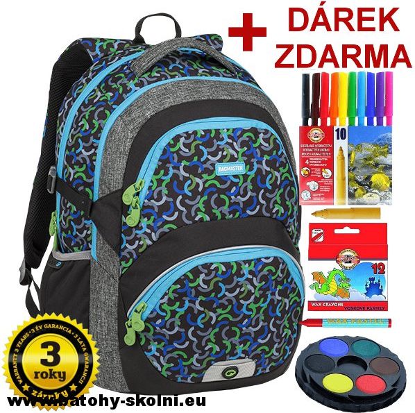 Školní batoh Theory 9 E GREEN-BLUE-BLACK Bagmaster - Doprava Zdarma - obrázek 1