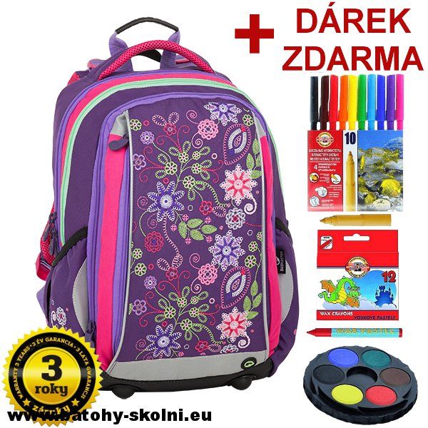 Školní batoh Mercury 9 A VIOLET-PINK-GREEN Bagmaster - Doprava Zdarma - obrázek 1