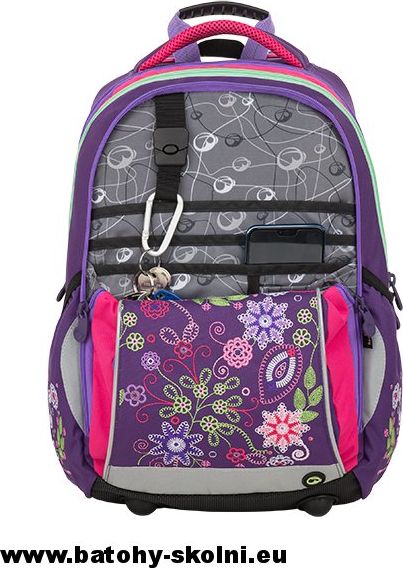 Školní batoh Mercury 9 A VIOLET-PINK-GREEN Bagmaster - Doprava Zdarma - obrázek 3