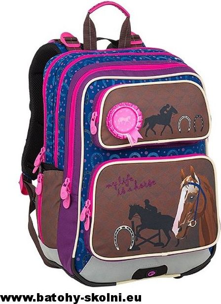 Školní batoh Galaxy 9 B BLUE-BROWN-PINK Bagmaster - Doprava Zdarma - obrázek 2