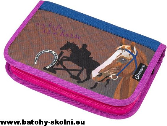 Školní jednopatrový penál koníček Galaxy 9 B Bagmaster - obrázek 1